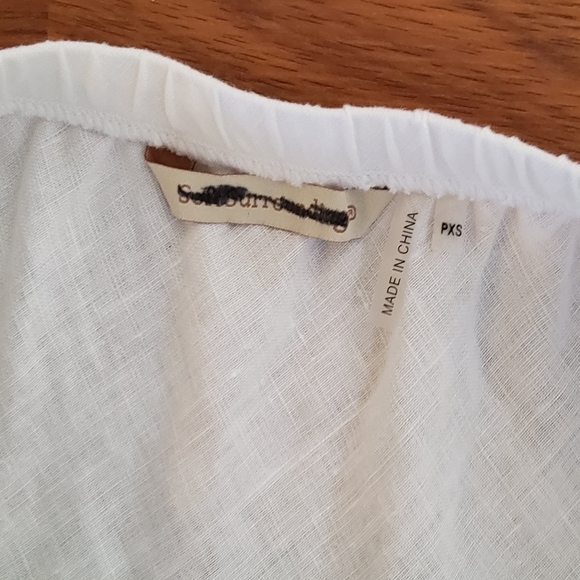 Soft Surroundings Linen A-Line Pull On Tiered Skirt Size PXS White New - Picture 7 of 7